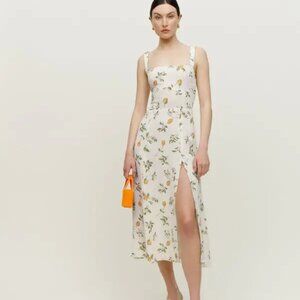 Reformation Dominique Dress Lemon Print